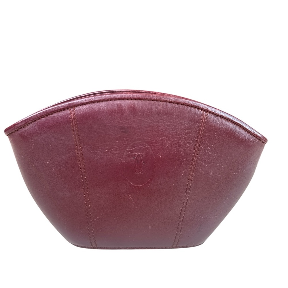 Cartier bordeaux Leather coin/card/cosmetic pouch